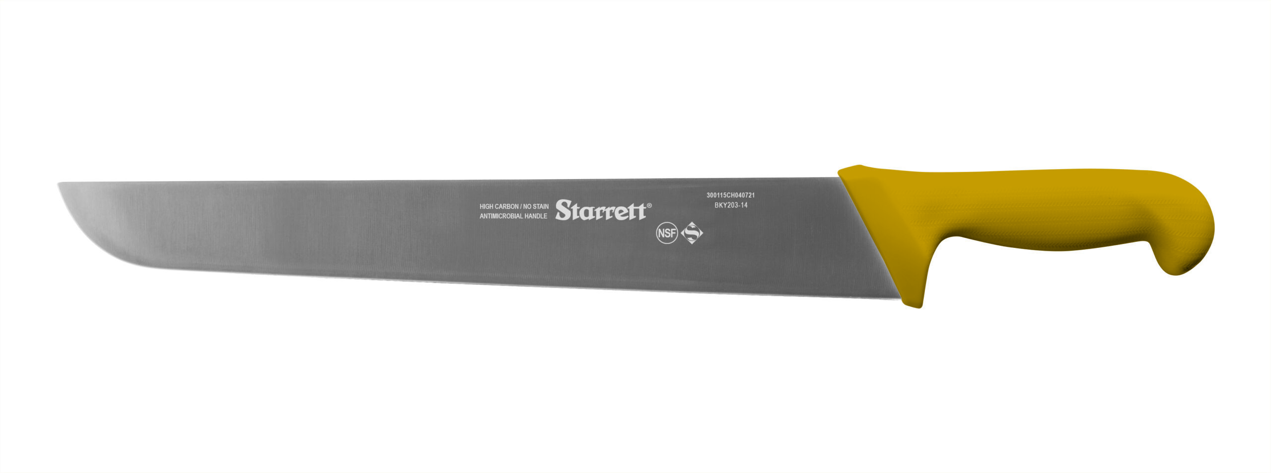 Butchers Knife Wide Straight 14 (350mm) Yellow Handle (BKY20314